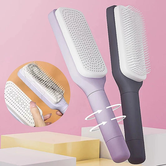 Self Cleaning Hairbrush ﻿