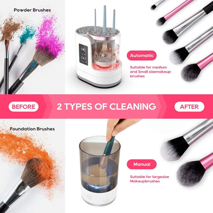 Electric Makeup Brush Cleaner Machine Wash Dry Drying Timer Perfect for Cosmetics Beauty Tools Ladies Gift for Valentine's Day