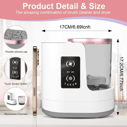 Electric Makeup Brush Cleaner Machine Wash Dry Drying Timer Perfect for Cosmetics Beauty Tools Ladies Gift for Valentine's Day